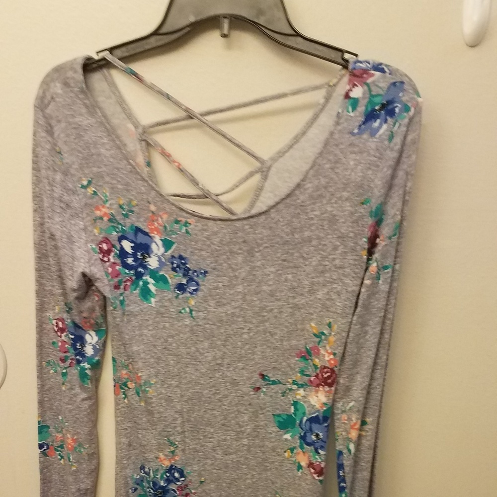 Gray floral dress
